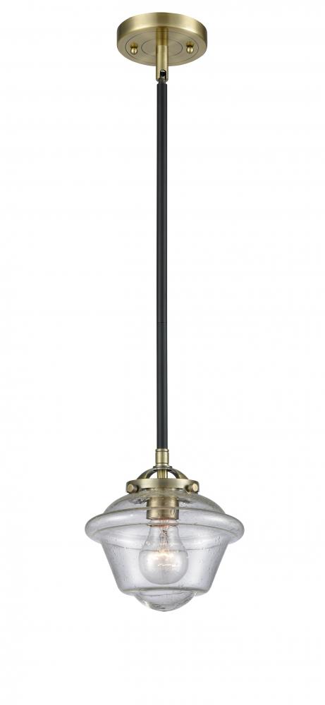 Oxford - 1 Light - 8 inch - Black Antique Brass - Stem hung - Mini Pendant