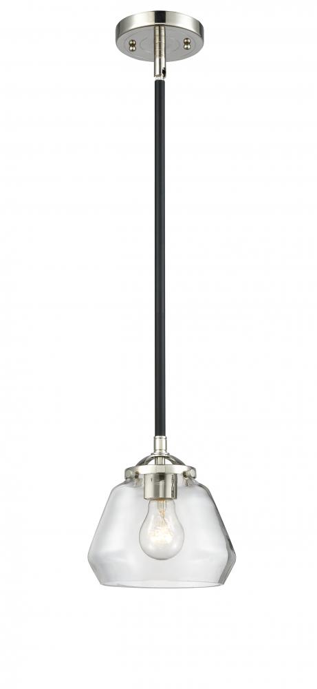 Fulton - 1 Light - 7 inch - Black Polished Nickel - Stem hung - Mini Pendant