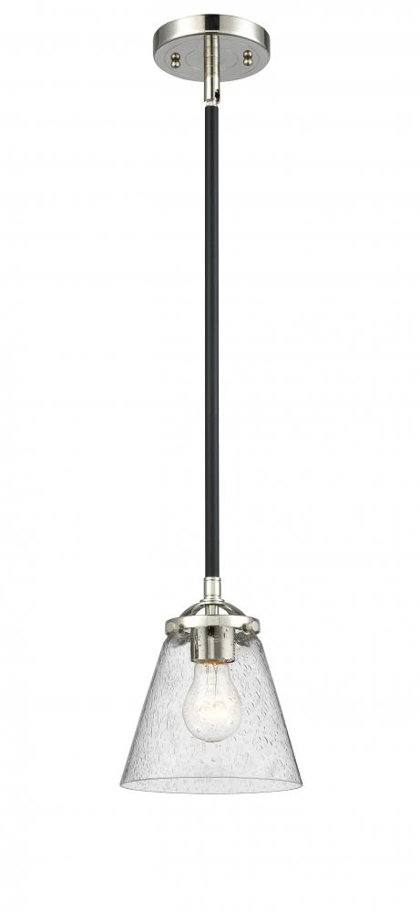 Cone - 1 Light - 6 inch - Black Polished Nickel - Stem hung - Mini Pendant
