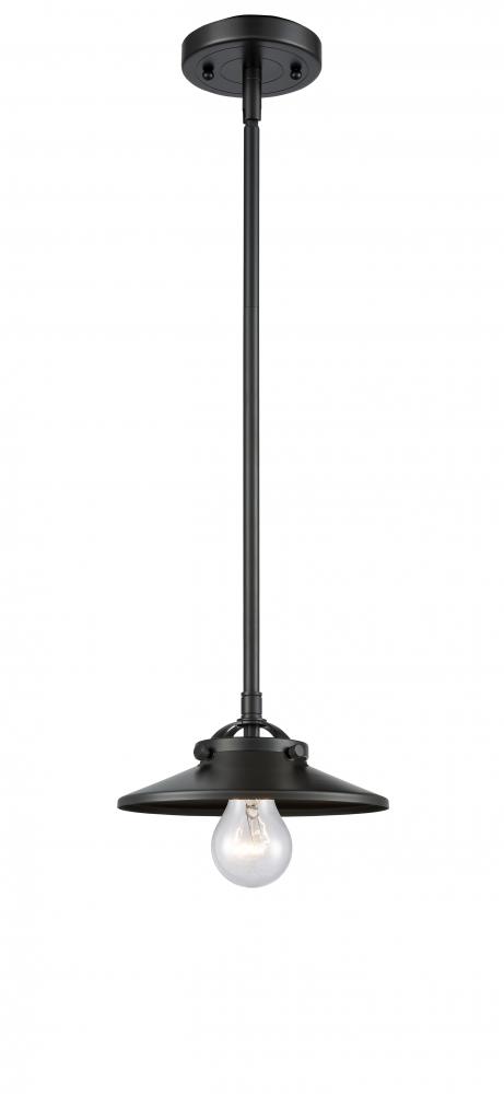 Railroad - 1 Light - 8 inch - Oil Rubbed Bronze - Stem hung - Mini Pendant