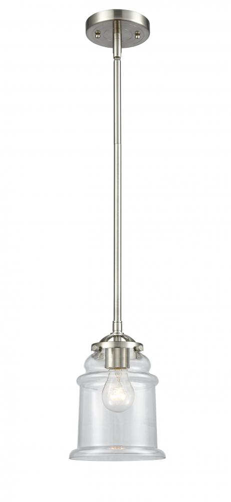 Canton - 1 Light - 6 inch - Brushed Satin Nickel - Stem hung - Mini Pendant