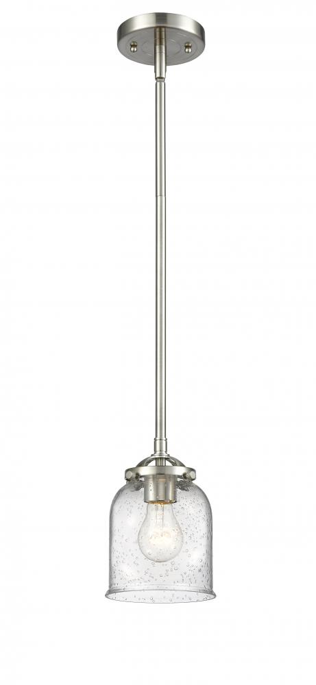 Bell - 1 Light - 5 inch - Brushed Satin Nickel - Stem hung - Mini Pendant