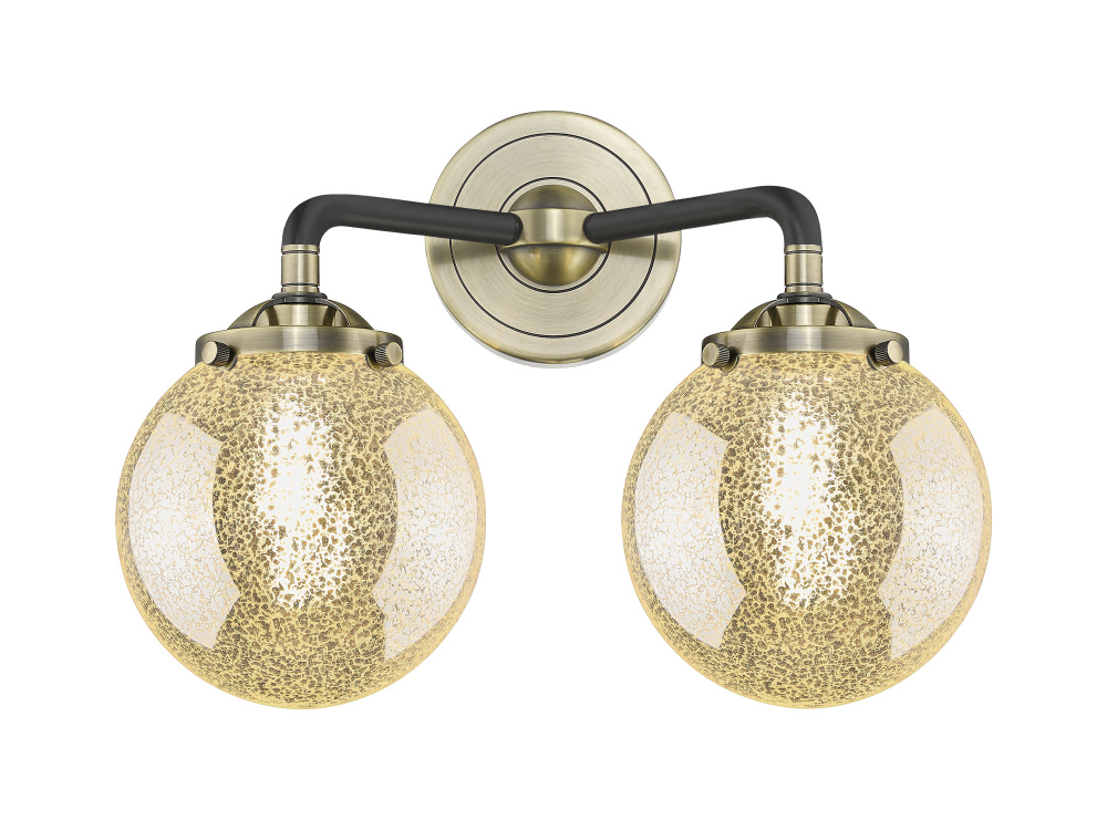 Beacon - 2 Light - 14 inch - Black Antique Brass - Bath Vanity Light