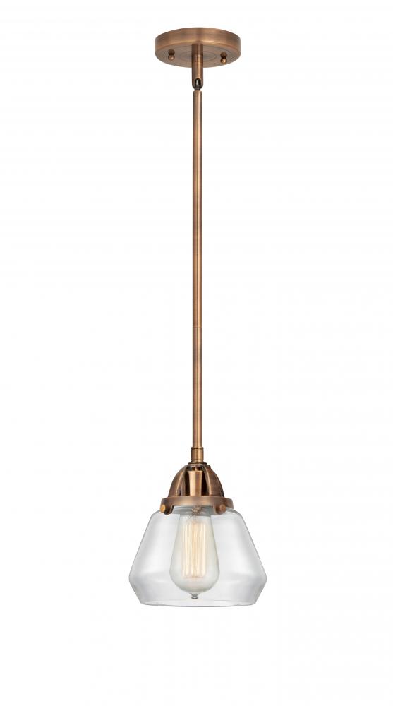 Fulton - 1 Light - 7 inch - Antique Copper - Stem hung - Mini Pendant
