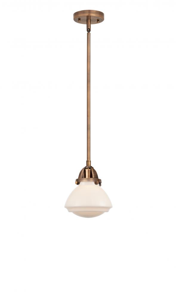Olean - 1 Light - 7 inch - Antique Copper - Stem hung - Mini Pendant