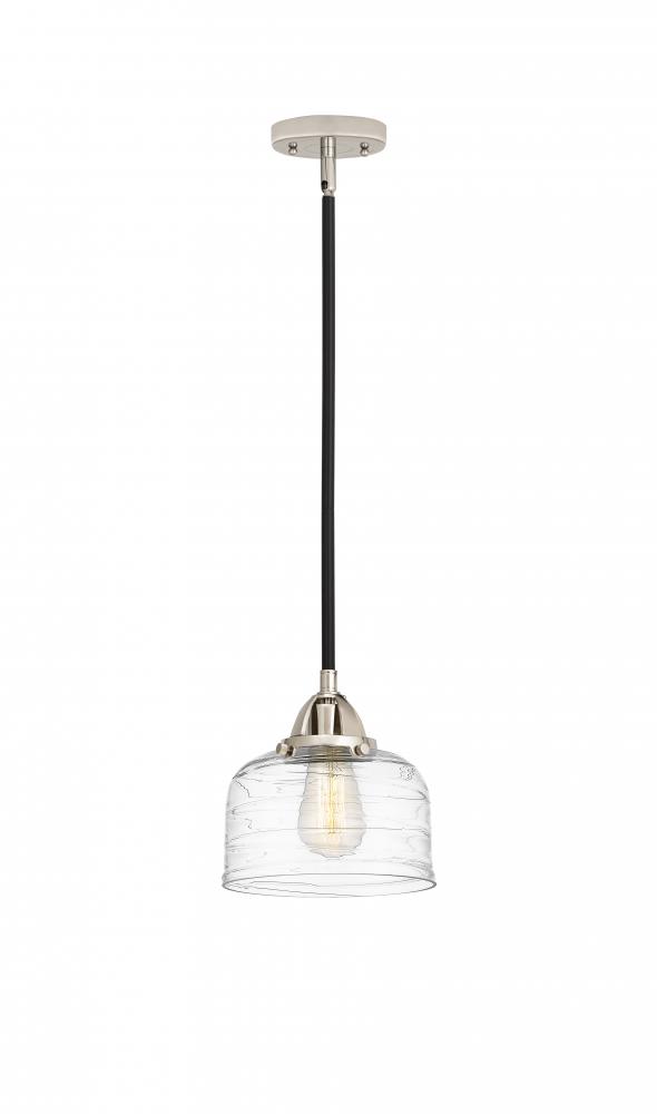 Bell - 1 Light - 8 inch - Black Polished Nickel - Stem hung - Mini Pendant
