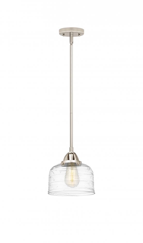 Bell - 1 Light - 8 inch - Polished Nickel - Stem hung - Mini Pendant