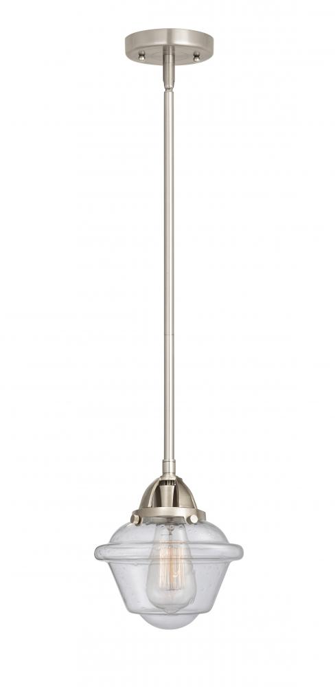 Oxford - 1 Light - 8 inch - Brushed Satin Nickel - Stem hung - Mini Pendant