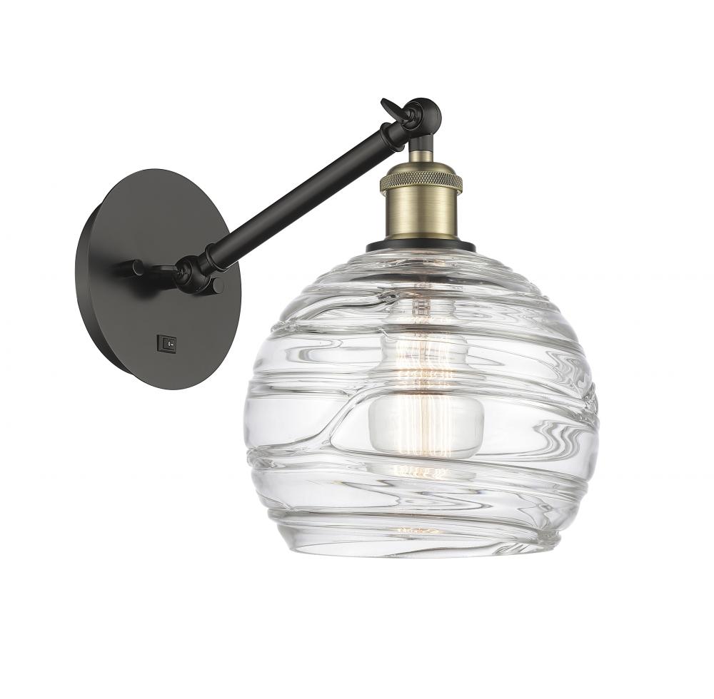 Athens Deco Swirl - 1 Light - 8 inch - Black Antique Brass - Adjustable Sconce