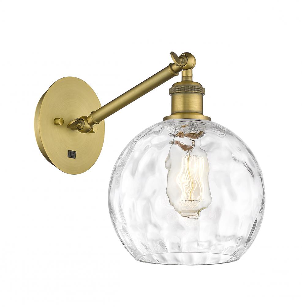 Athens Water Glass - 1 Light - 8 inch - Brushed Brass - Adjustable Sconce