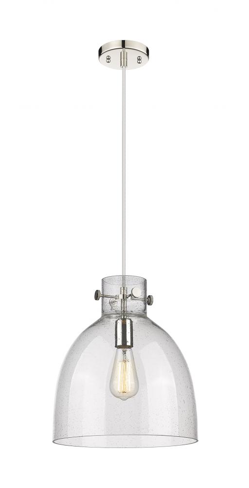 Newton Bell - 1 Light - 12 inch - Polished Nickel - Cord hung - Pendant
