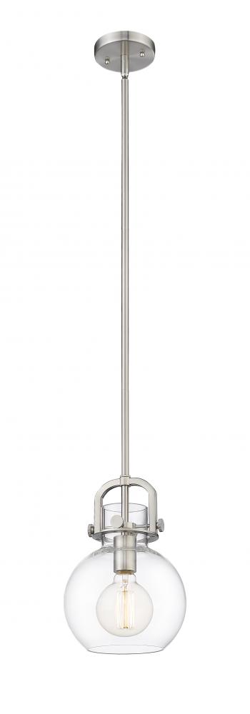 Newton Sphere - 1 Light - 8 inch - Brushed Satin Nickel - Stem hung - Mini Pendant