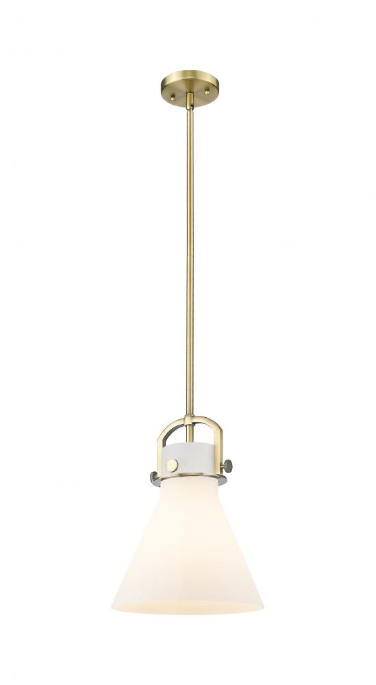 Newton Cone - 1 Light - 10 inch - Brushed Brass - Mini Pendant