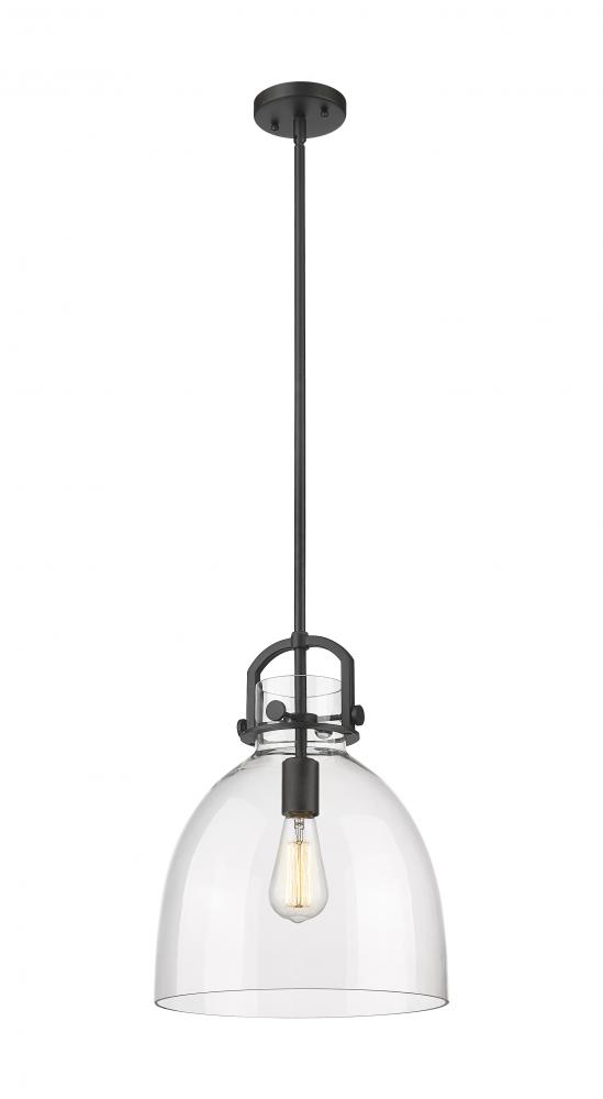 Newton Bell - 1 Light - 12 inch - Matte Black - Mini Pendant