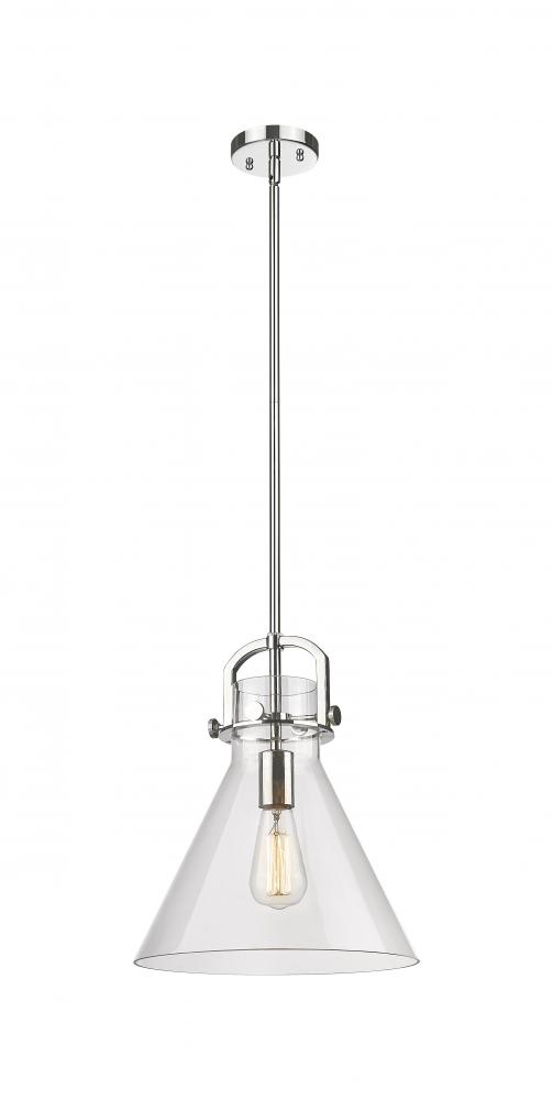 Newton Cone - 1 Light - 12 inch - Polished Nickel - Mini Pendant
