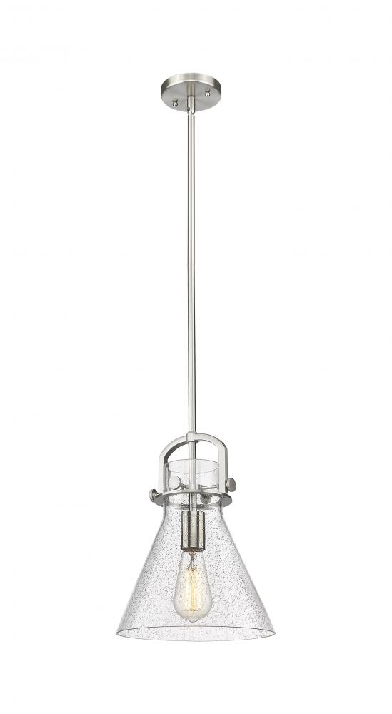 Newton Cone - 1 Light - 10 inch - Satin Nickel - Mini Pendant