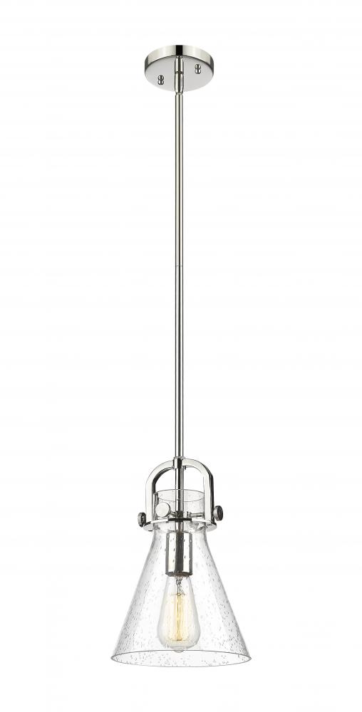 Newton Cone - 1 Light - 8 inch - Polished Nickel - Mini Pendant