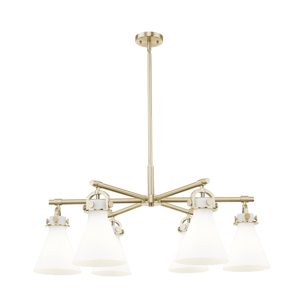 Newton Cone - 6 Light - 26 inch - Champagne Bronze - Chandelier