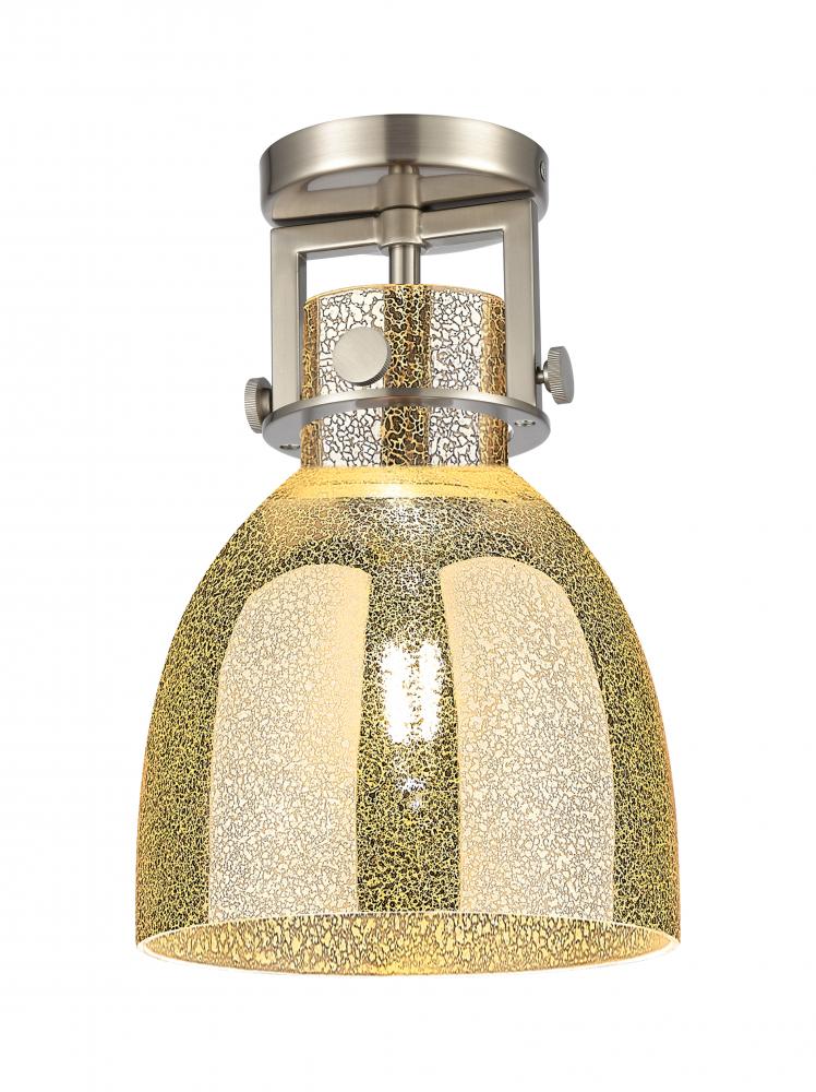 Newton Bell - 1 Light - 8 inch - Satin Nickel - Semi-Flush Mount