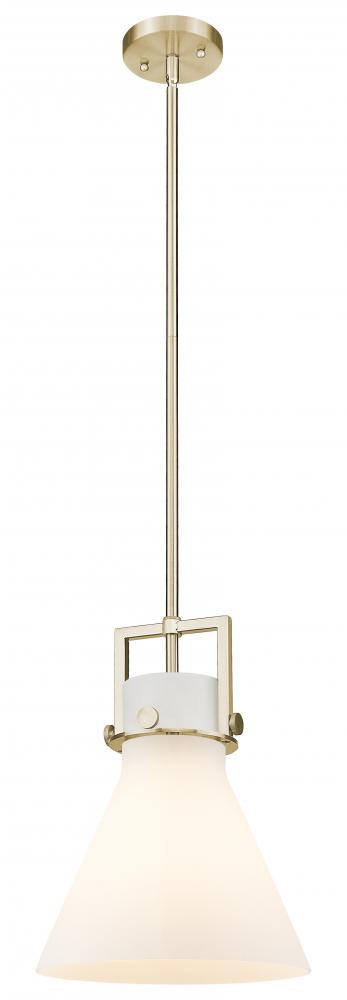 Newton Cone - 1 Light - 10 inch - Champagne Bronze - Stem Hung - Mini Pendant