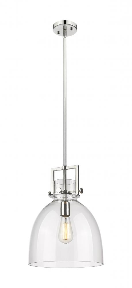 Newton Bell - 1 Light - 12 inch - Polished Nickel - Mini Pendant