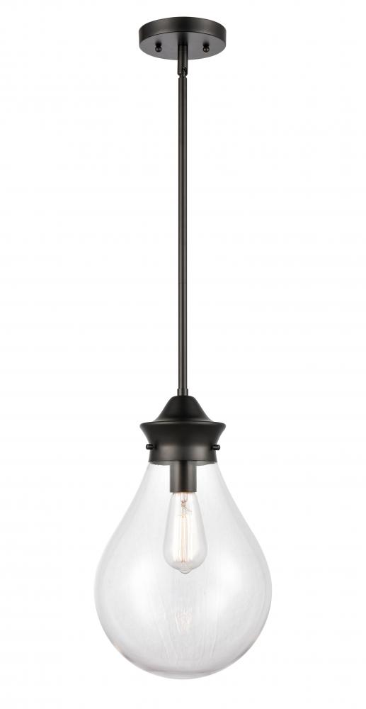 Genesis - 1 Light - 10 inch - Matte Black - Stem hung - Mini Pendant
