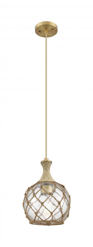 Astor - 1 Light - 8 inch - Brushed Brass - Cord hung - Mini Pendant