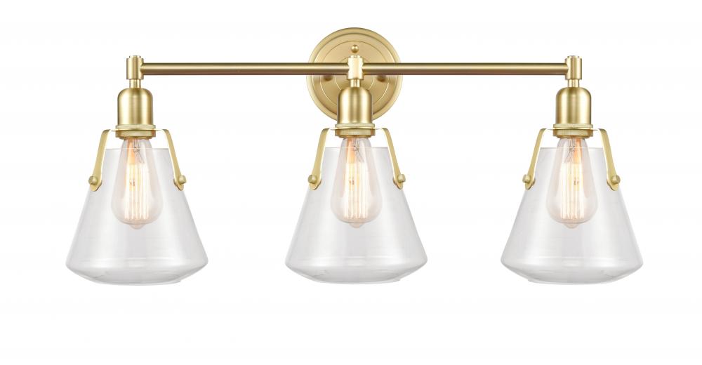 Luna - 3 Light - 29 inch - Satin Brass - Bath Vanity Light