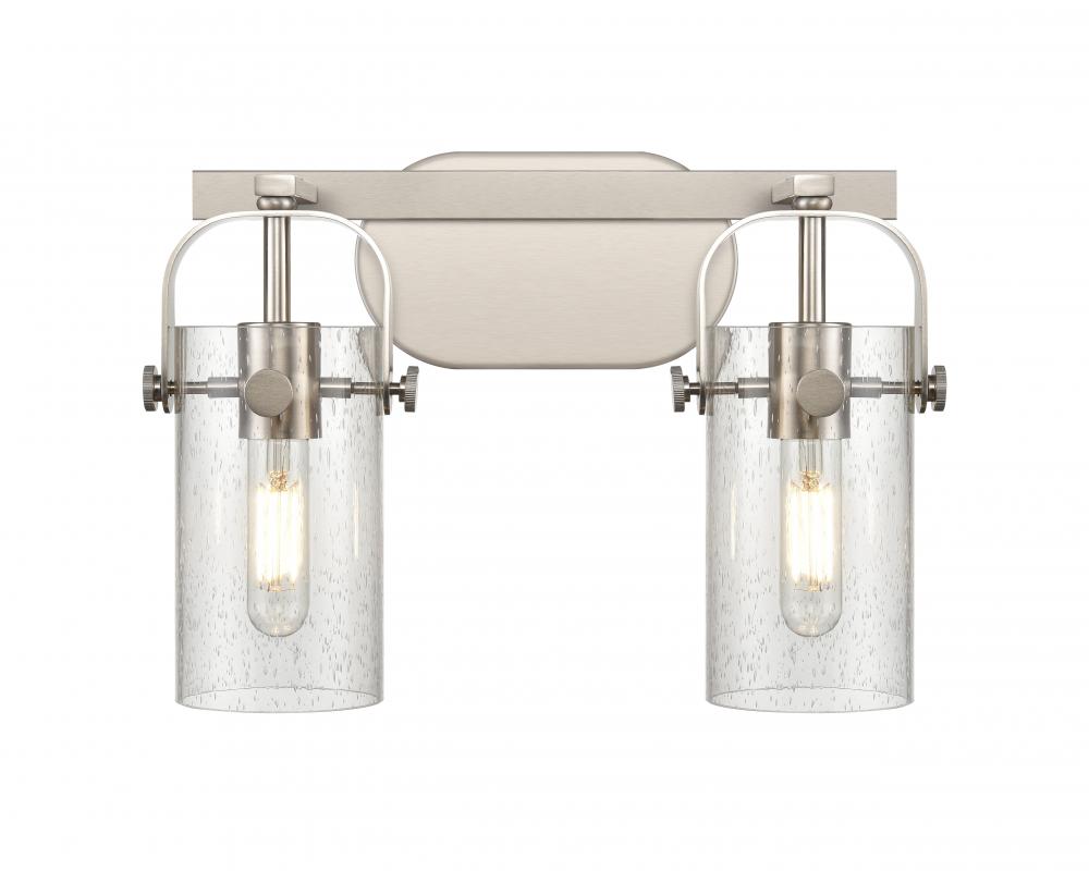 Pilaster - 2 Light - 15 inch - Brushed Satin Nickel - Bath Vanity Light
