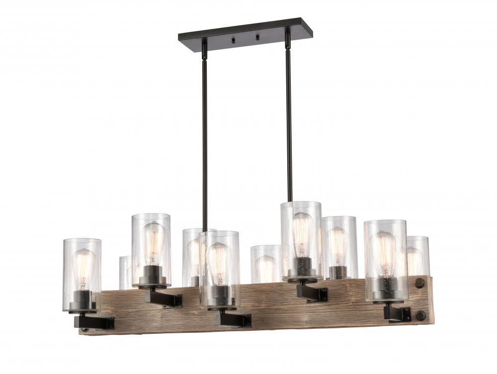 Diego - 10 Light - 37 inch - Matte Black - Stem hung - Island Light