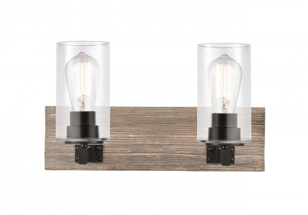 Diego - 2 Light - 17 inch - Matte Black - Bath Vanity Light