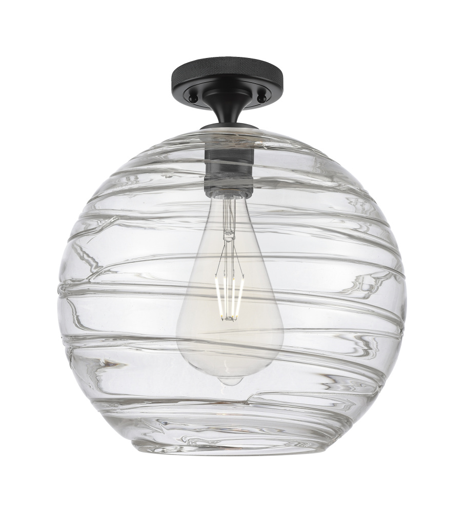 Crown Point - 1 Light - 12 inch - Matte Black - Flush Mount