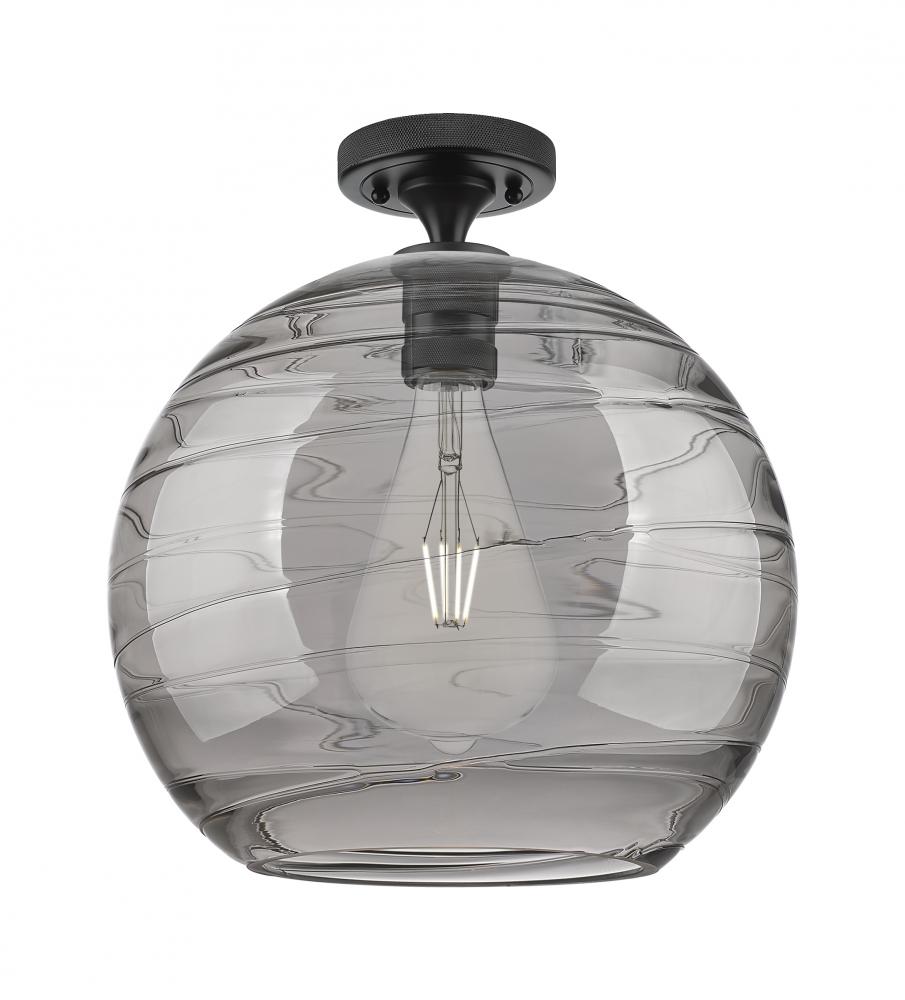 Crown Point - 1 Light - 12 inch - Matte Black - Flush Mount