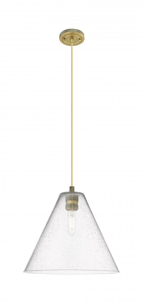 Crown Point - 1 Light - 12 inch - Brushed Brass - Pendant