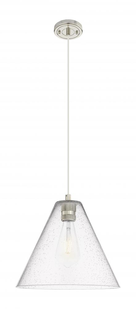 Crown Point - 1 Light - 12 inch - Polished Nickel - Pendant