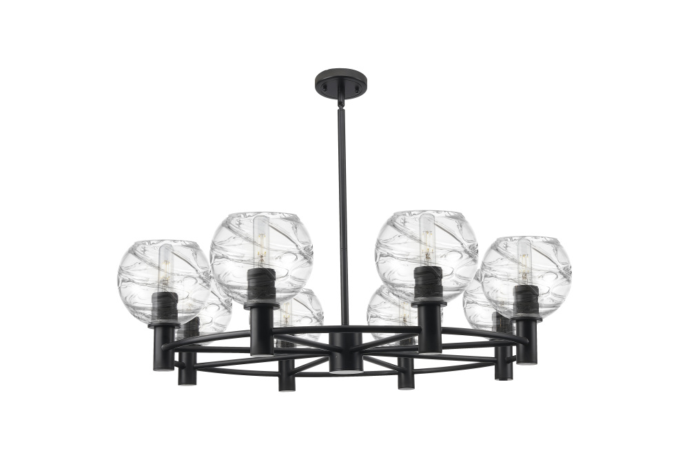 Crown Point - 8 Light - 36 inch - Matte Black - Chandelier