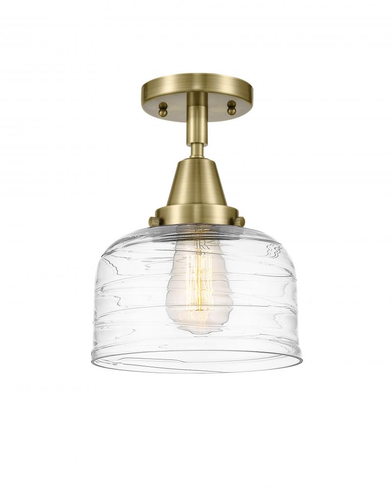 Bell - 1 Light - 8 inch - Antique Brass - Semi-Flush Mount