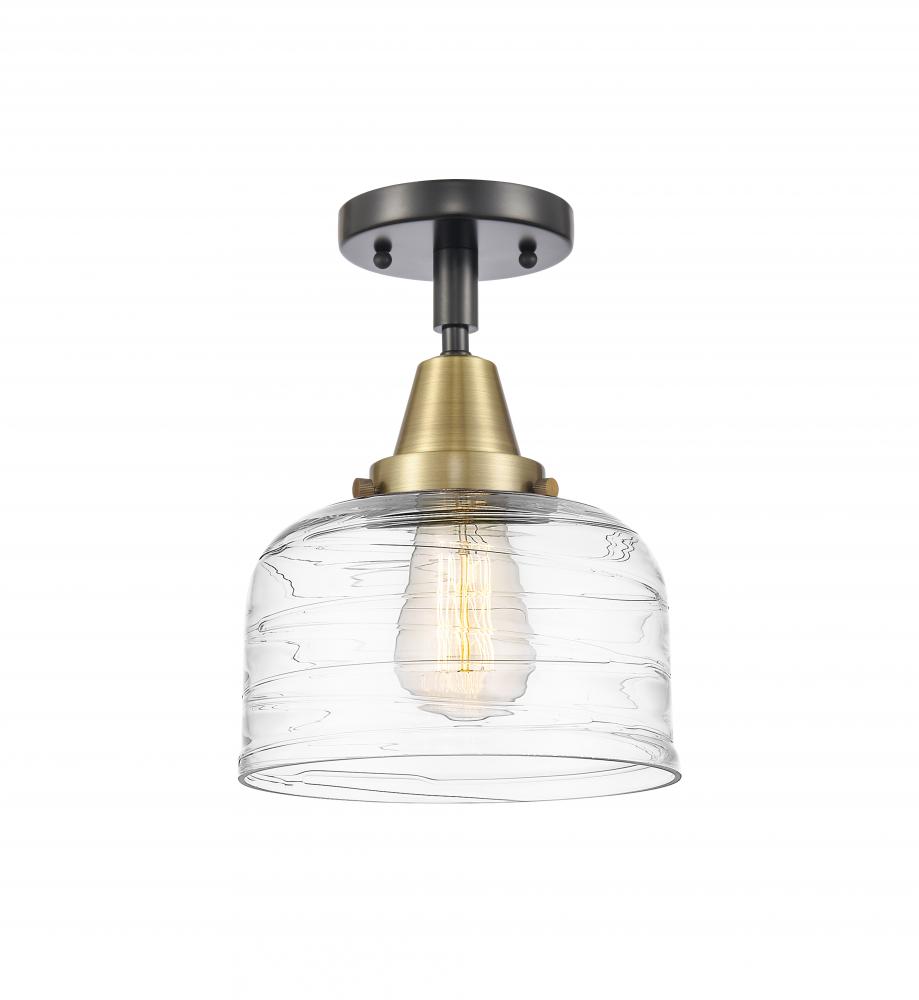 Bell - 1 Light - 8 inch - Black Antique Brass - Semi-Flush Mount