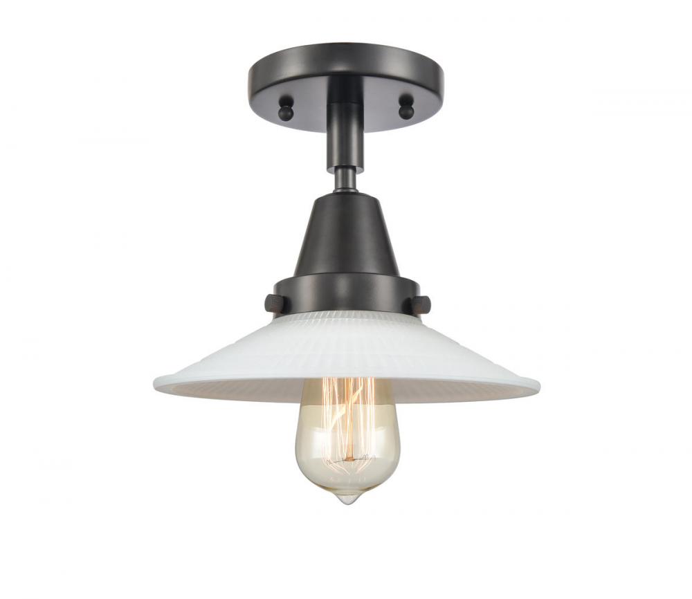 Halophane - 1 Light - 9 inch - Matte Black - Semi-Flush Mount