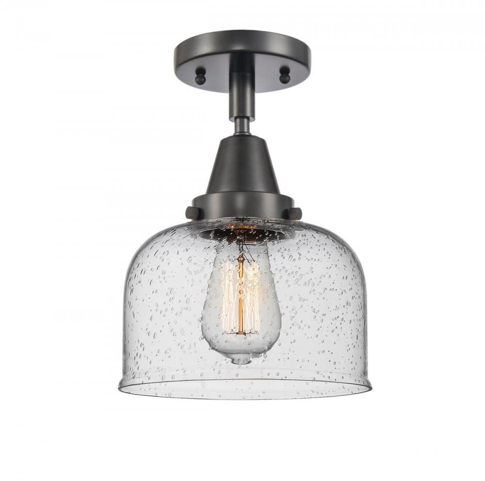 Bell - 1 Light - 8 inch - Matte Black - Semi-Flush Mount