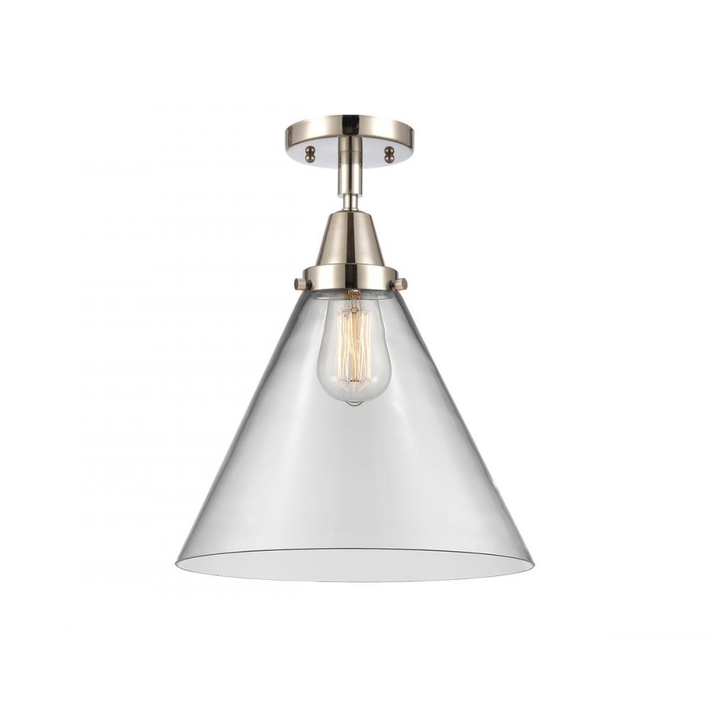 Cone - 1 Light - 12 inch - Polished Nickel - Semi-Flush Mount