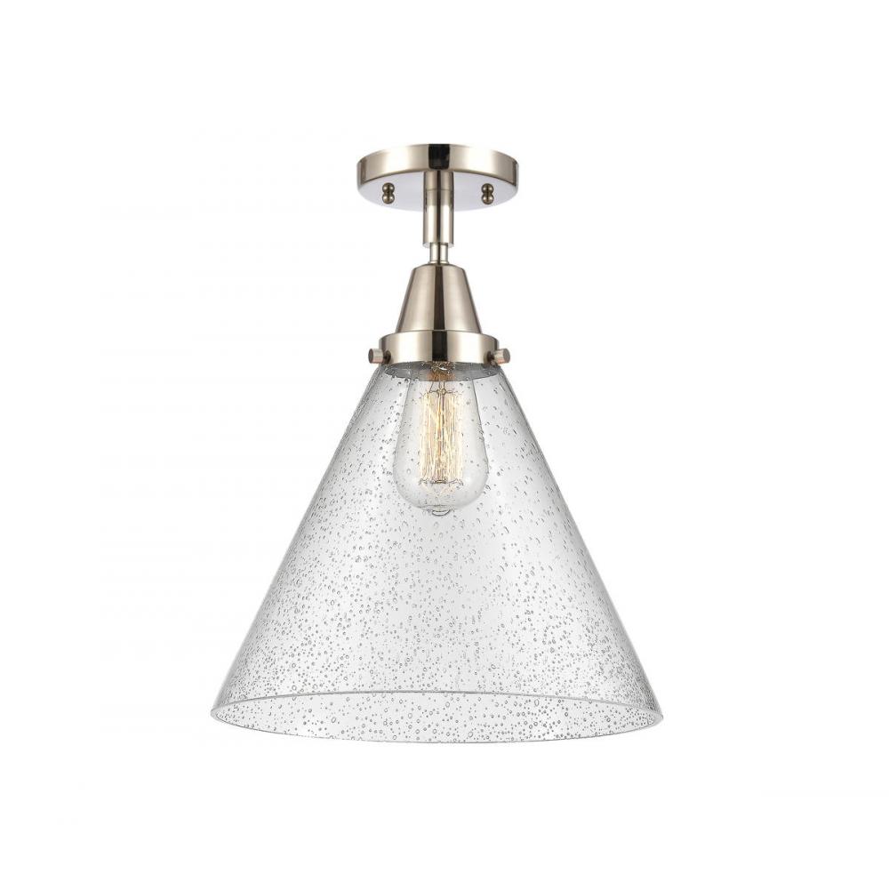 Cone - 1 Light - 12 inch - Polished Nickel - Semi-Flush Mount