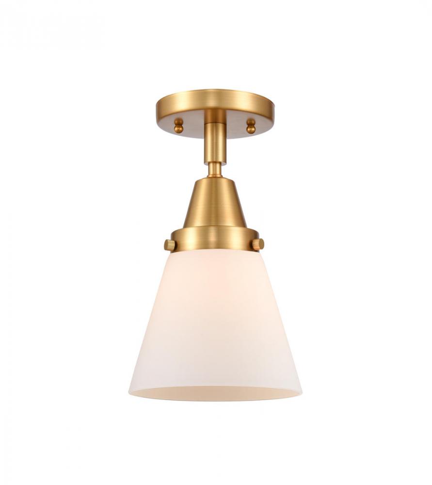 Cone - 1 Light - 6 inch - Satin Gold - Semi-Flush Mount
