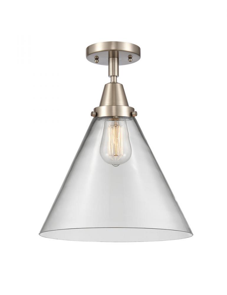 Cone - 1 Light - 12 inch - Brushed Satin Nickel - Semi-Flush Mount