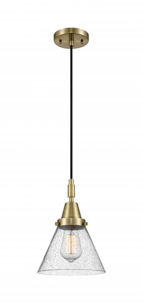 Cone - 1 Light - 8 inch - Antique Brass - Mini Pendant
