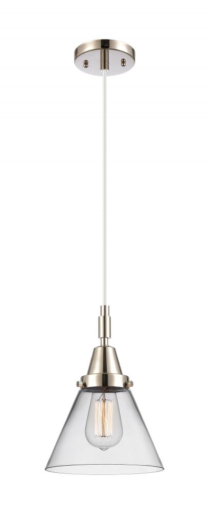 Cone - 1 Light - 8 inch - Polished Nickel - Mini Pendant