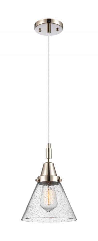 Cone - 1 Light - 8 inch - Polished Nickel - Mini Pendant