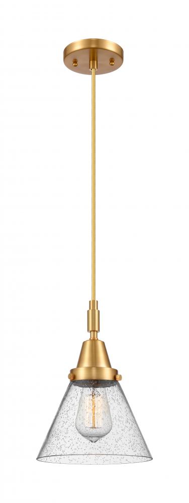 Cone - 1 Light - 8 inch - Satin Gold - Mini Pendant