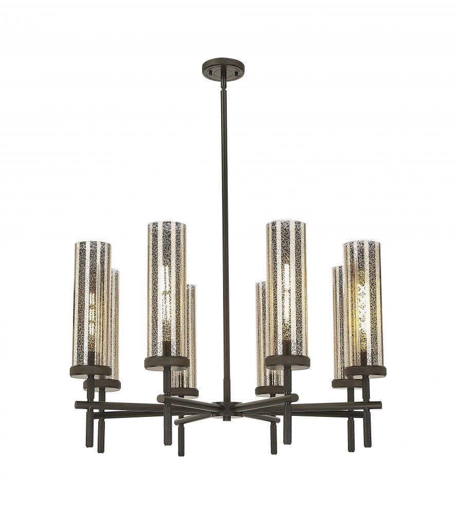 Lincoln - 8 Light - 27 inch - Matte Black - Chandelier