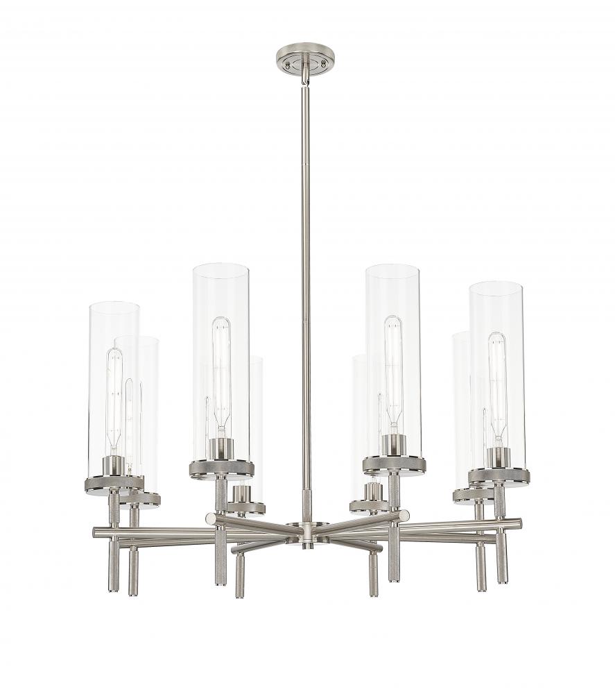 Lincoln - 8 Light - 27 inch - Satin Nickel - Chandelier